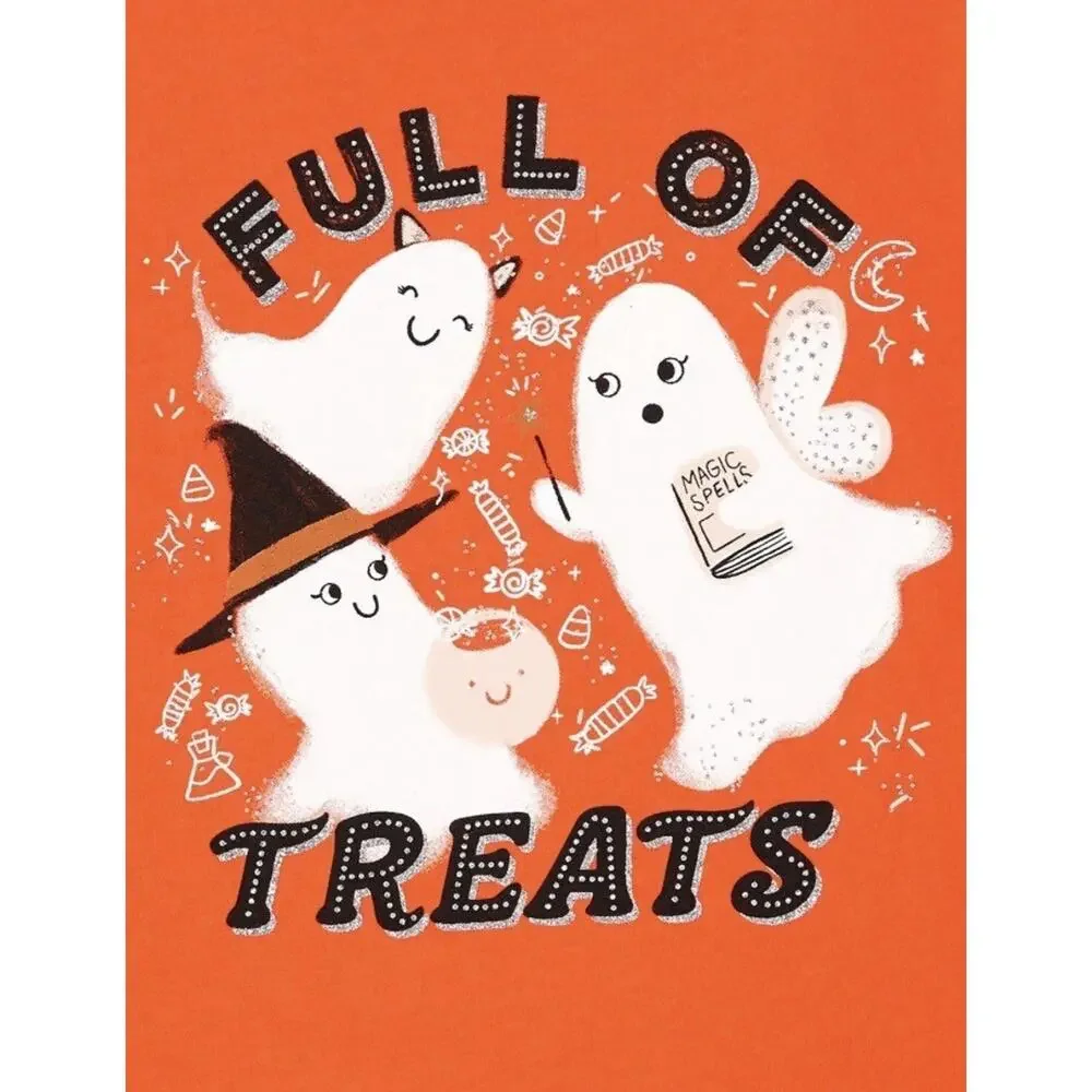 Carter’s girls Full Of Treats Peplum Tee Sz. 8 orange NWT